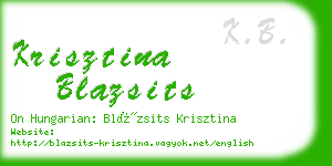 krisztina blazsits business card